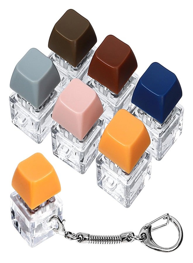 DEARIDAP 6 PCS Keyboard Fidget Toy, Keyboard Clicker Keychain, Push Bubble Sensory Fidget Toys for Kids Adults to Relief Pass Time (Green, Light Brown, Coffee, Pink, Grayish Blue, Dark Blue) - Image 1
